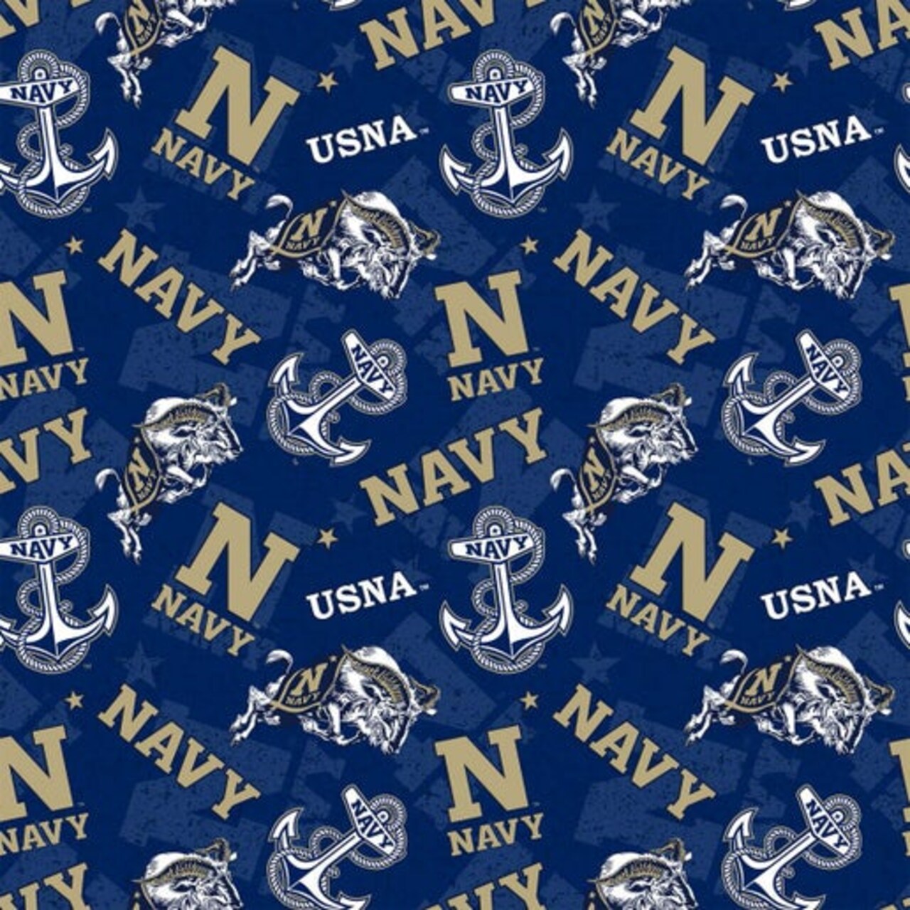 Licensed NCAA US Naval Academy Tone on Tone USNA-1178 Cotton Fabric by the Yard